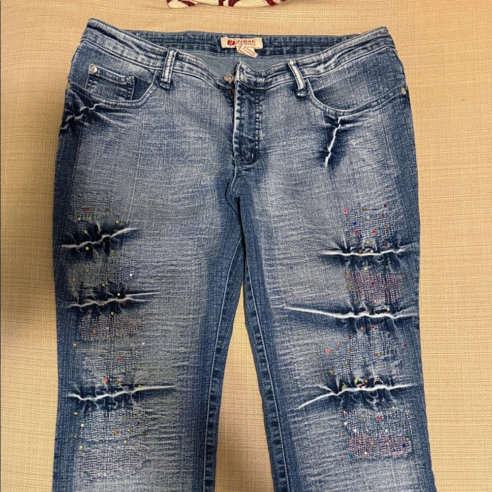 Banana Republic Blue Distressed Skinny Jeans